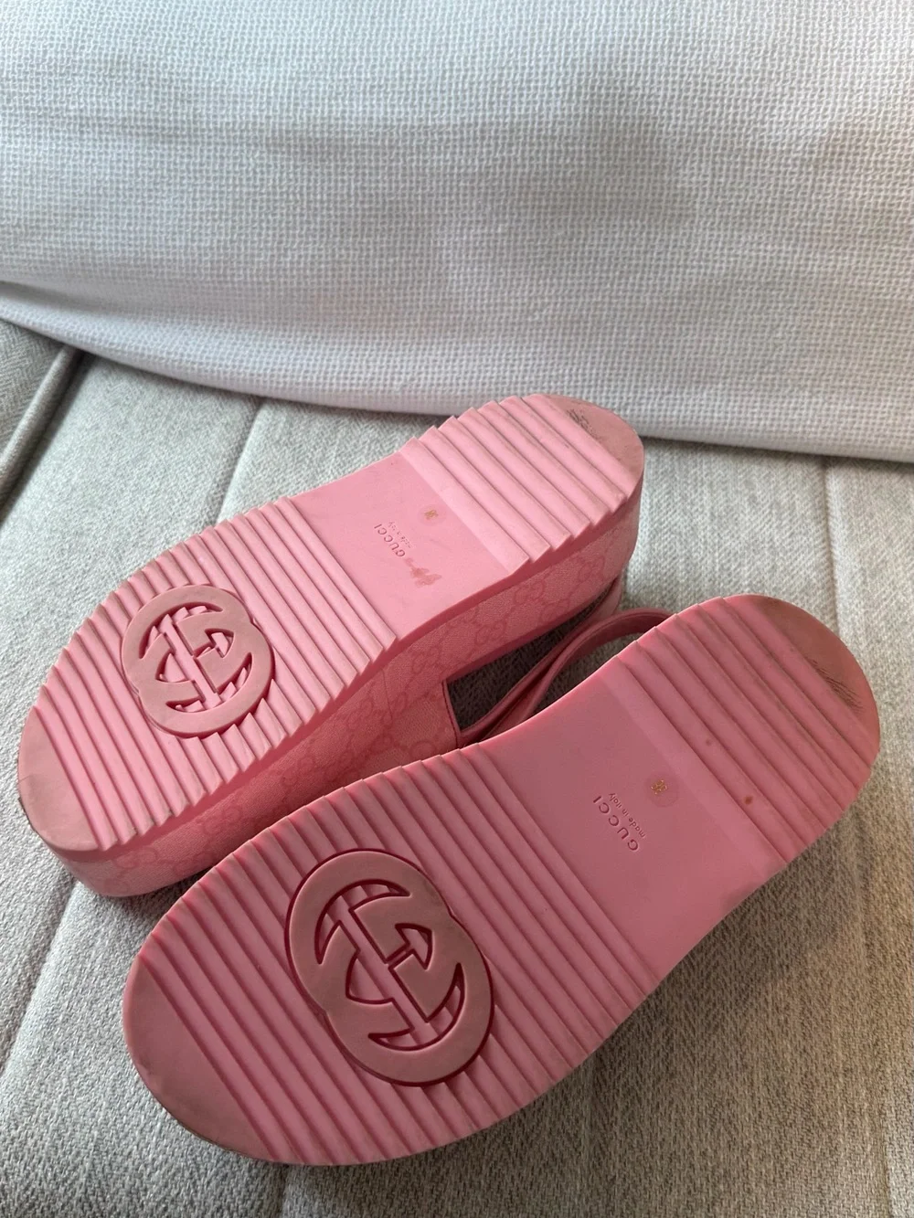 Gucci Women's Platform Slingback Sandals Pink